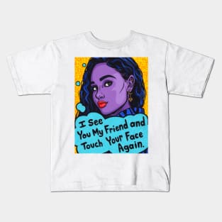 Touch Your Face Comic Girl Kids T-Shirt